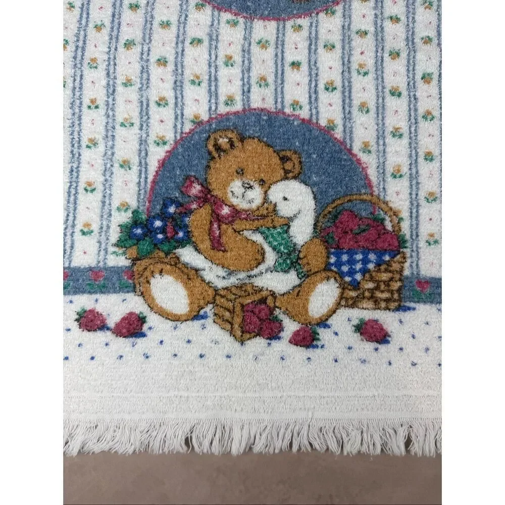 Vintage Bear Goose Hand Towels Set of 2 Cottagecore Hearts